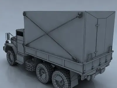 M35A3 military truck in camouflage Low-poly 3D model