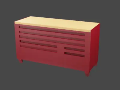 Simple Wooden top Tool Box Free 3D model