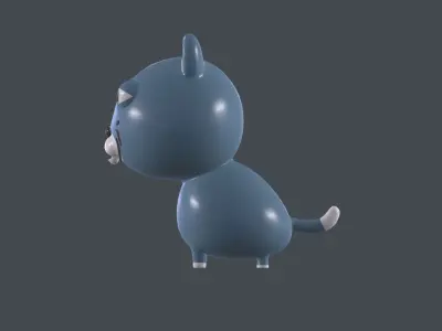 Cat cute cartoon Rigged model  Low-poly 3D model