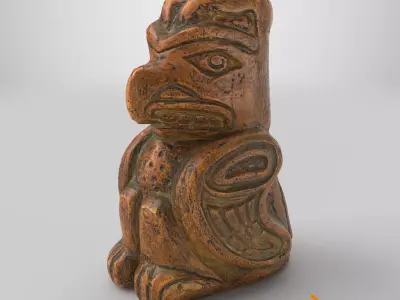 Thunderbird Totem Carving Pacific Northwest Style Free 3D model