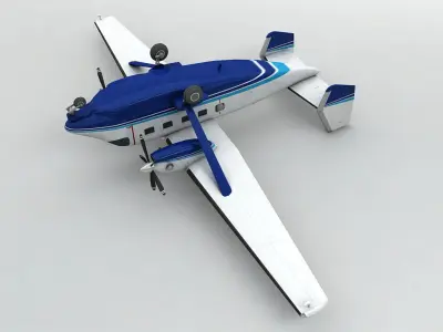 PZL M-28 Skytruck Aircraft Low-poly 3D model