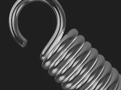 Coil Spring Low-poly 3D model
