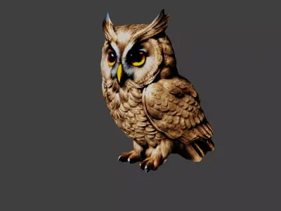 Owl Animal Low-poly 3D model