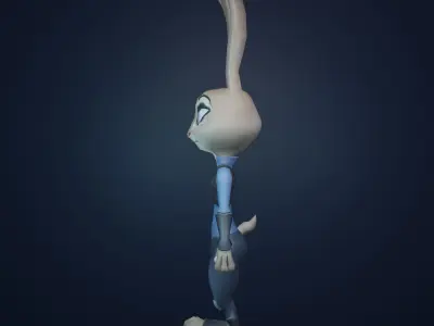 Cartoon Rabbit character Free low-poly 3D model