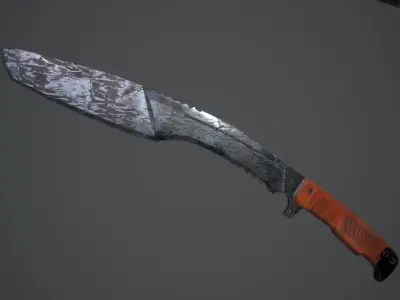 Knife Kukri - Damascus Steel Version 1 Low-poly 3D model
