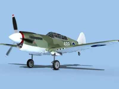 Curtiss P-40N Tomahawk Australia 3D model