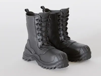 Military boots - LowPoly - 03 Low-poly 3D model