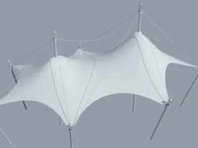 Tensile Fabric Structure Low-poly 3D model