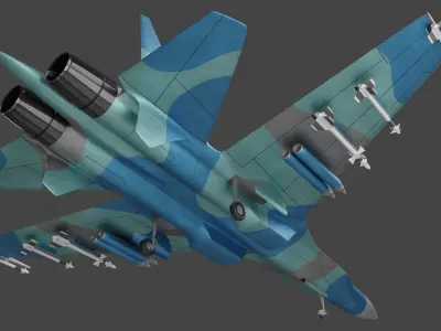 SU-27X - Jet fighter  Free 3D model