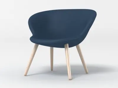 PlusHalle Collection bar stool with legs 3D model