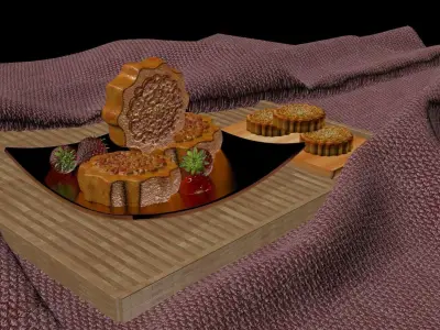 Chinese moon cake 3D model