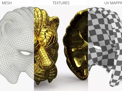 VIP Lion Mask 3D model