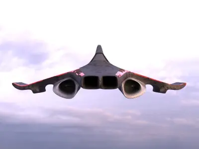 Aircraft Commercial Spaceship Fighter 3D model