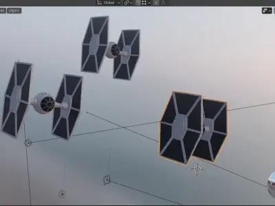 TIE fighter from the Star Wars movies Free low-poly 3D model