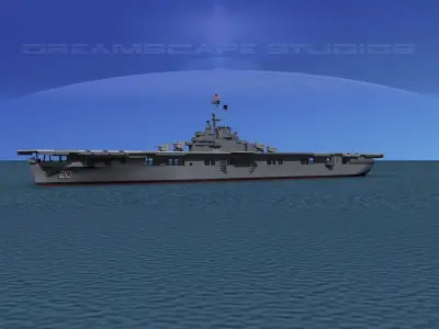 Essex Class Aircraft Carrier CV-20 USS Bennington 3D model