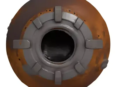 Rusty Iron Cannonball 3D Model 3D model
