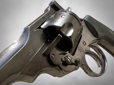 Webley MK VI Revolver PBR Low-poly 3D model