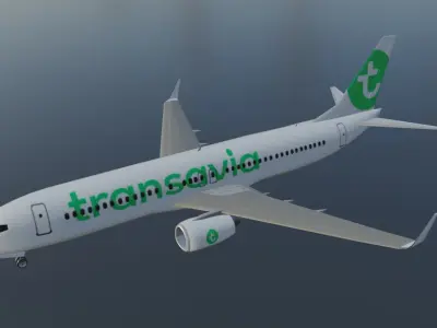 Transavia Boeing 737-800 low poly 3D Model Low-poly 3D model