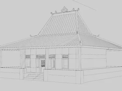 Joglo Low-poly 3D model