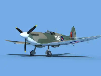 Supermarine Spitfire Mk VIIIb V02 3D model