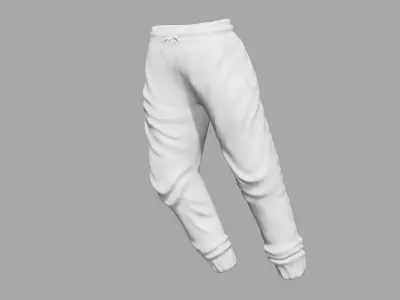 Rigged white Sweatpants 3D model