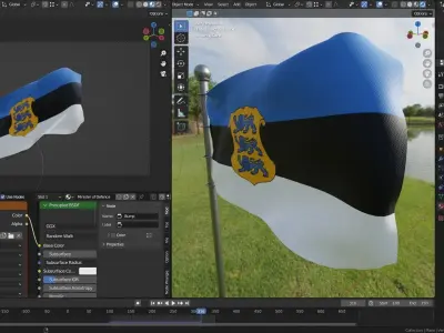 Animated Estonia Flags 3D model