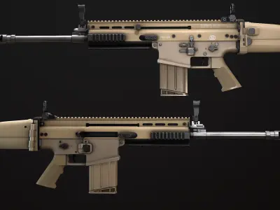 AAA FN Scar L Game Ready PBR Low-poly 3D model