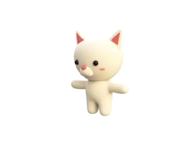 Character002 Chubby Cat  Low-poly 3D model