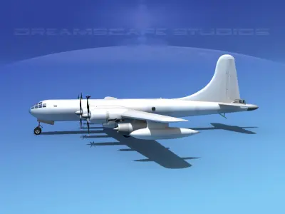Boeing KB-50 Tanker Bare Metal 3D model