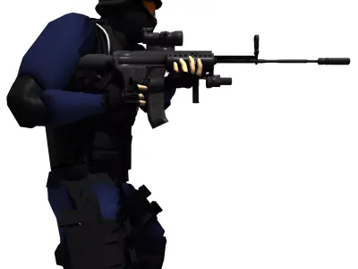 SWAT member Free 3D model