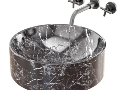Black Kale Marble Sink 3D model