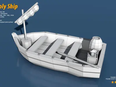 Low Poly Ship Pack Low-poly 3D model