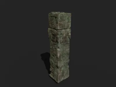 Mesoamerican pillar 3D model