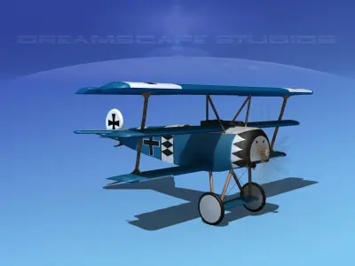Fokker DR-1 Triplane V10 3D model
