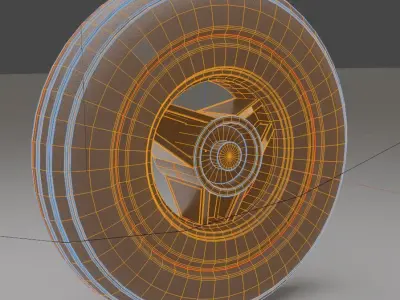 Wheelchair Wheel 2 Only with procedural PBR material 3D model