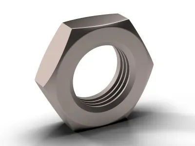 Hex Jam Nut Low-poly 3D model