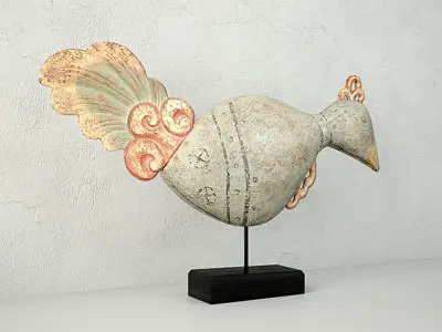 Antique Bird on Stand by Jeffan 3D model