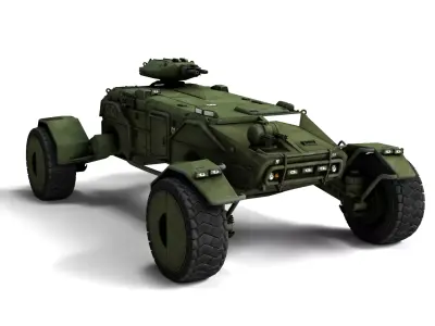 Apc758 Rigged Armored Personnel Carrier 3D Model  3D model