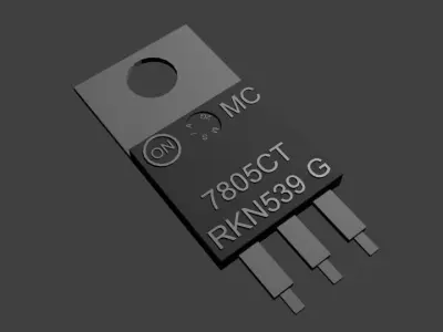 Transistor electronic component Free low-poly 3D model