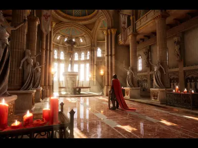 Medieval Castle Interiors Bundle Low-poly 3D model