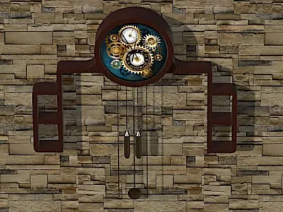 Grandmother Wall Clock - High Poly Free 3D model