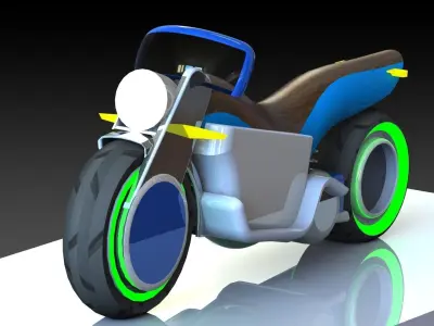Electric motorcycle concept vintage style Free 3D model