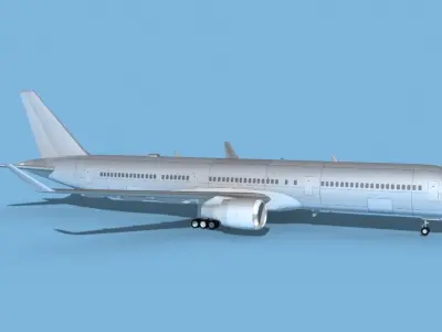 Boeing 767-400 Bare Metal 3D model