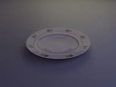 Low Poly Old Plate Free low-poly 3D model