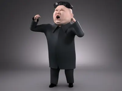 Kim Dzong Un Cartoon rigged for 3dsMax 3D model