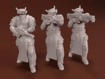 28mm Sci-Fi Arabic Infantry Squad 3D print model