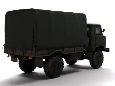 1966 Gaz 66A High-Detail Rigged Soviet Military Truck 3D Model  3D model
