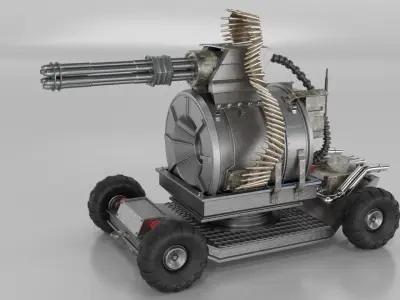 Robat gun Low-poly 3D model purchase
