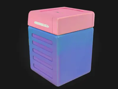 Colorful Toy Washing Machine Whimsical Mini Appliance 3D model