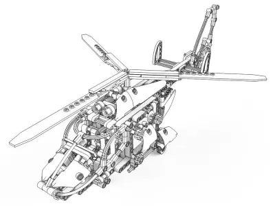Lego Technic Rescue Helicopter 3D model